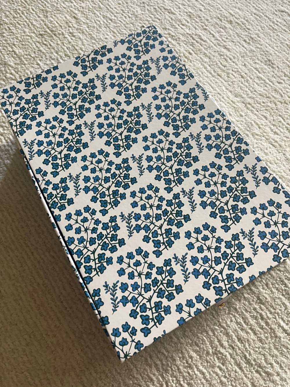 Dabney Lee Teal Blue Floral Container